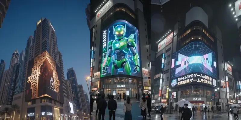 3D Billboard Ad Illusions City Brands generated by undefined