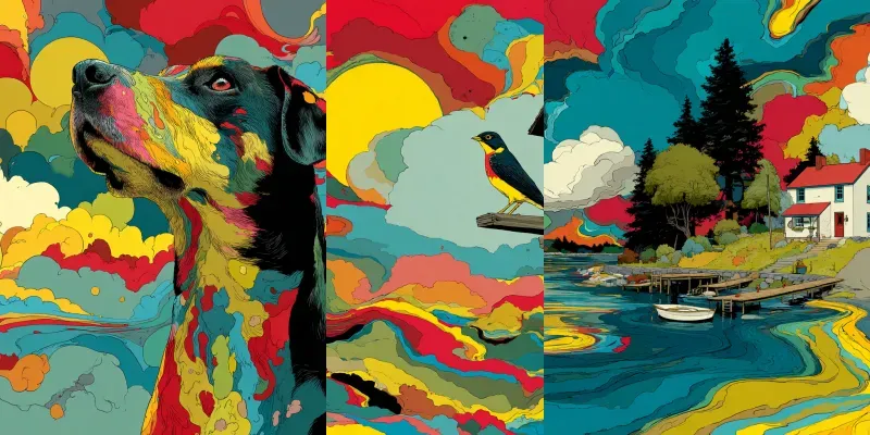 Ink Psychedelic Melt Pop Posters