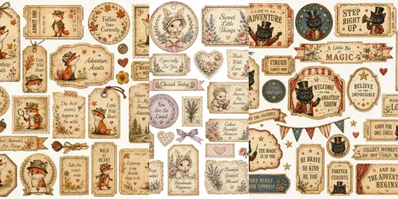 Vintage Storybook Character Tags generated by undefined