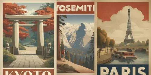 Midcentury Travel Posters generated by midjourney