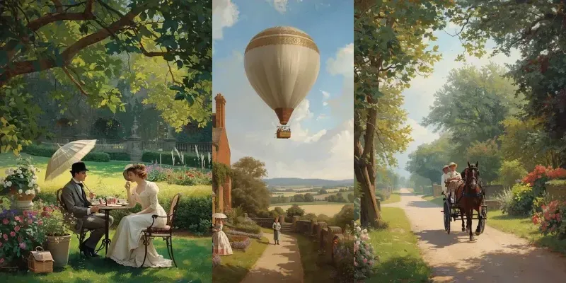 Victorian Summer In England Oil Paintings generated by undefined