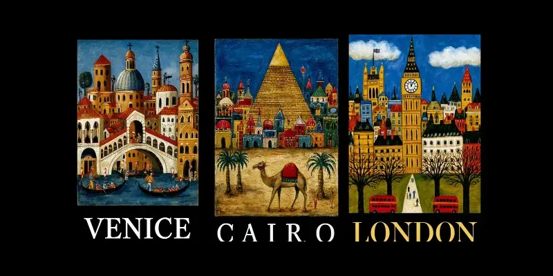 Folk Style City Travel Posters generated by undefined