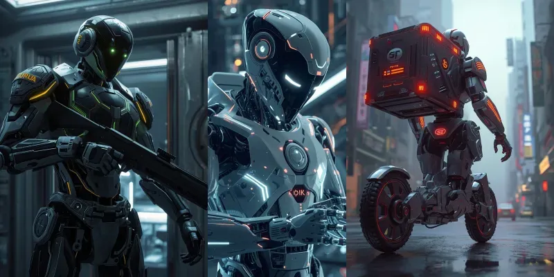 3D Cyberpunk Job Robots generated by undefined
