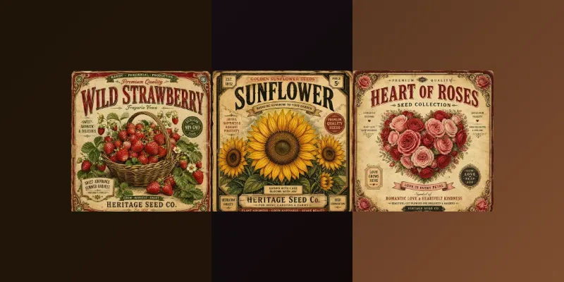 Vintage Seed Packet Poster Designs generated by undefined