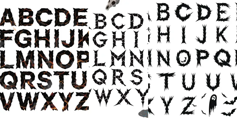 Dark Gothic Font Vector Layouts