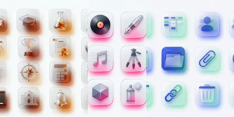 Glassmorphism 20 Ui Icons Generator generated by undefined