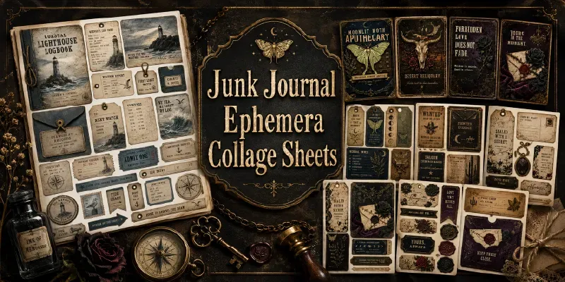 Junk Journal Ephemera Collage Sheets generated by undefined