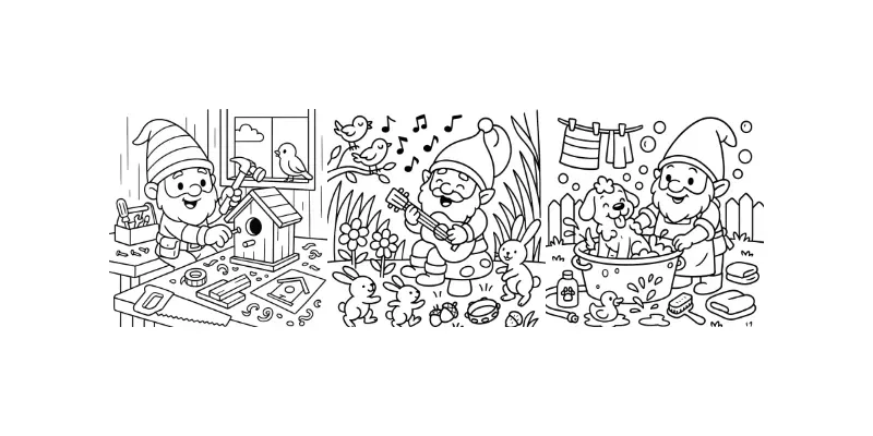 Cute Gnome Coloring Pages For Kids generated by undefined