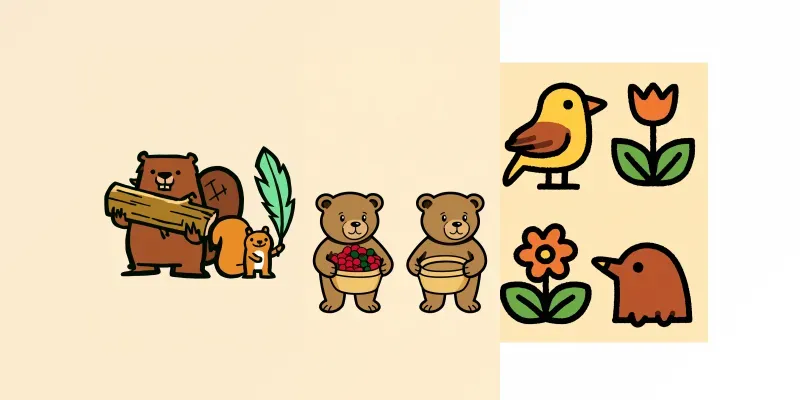 Bold Cartoon Opposites Cards