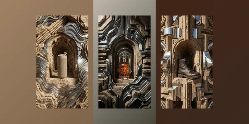 Sandstone Layer Mirror Chrome Stages generated by undefined
