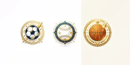 Modern Championship Athletic Ball Emblems generated by gemini-image