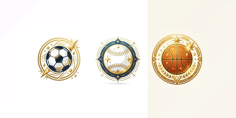 Modern Championship Athletic Ball Emblems generated by undefined