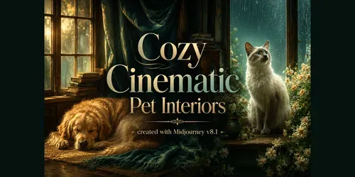 Cozy Cinematic Pet Interiors generated by midjourney