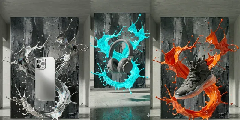 Floating Canvas Splatter Art generated by undefined