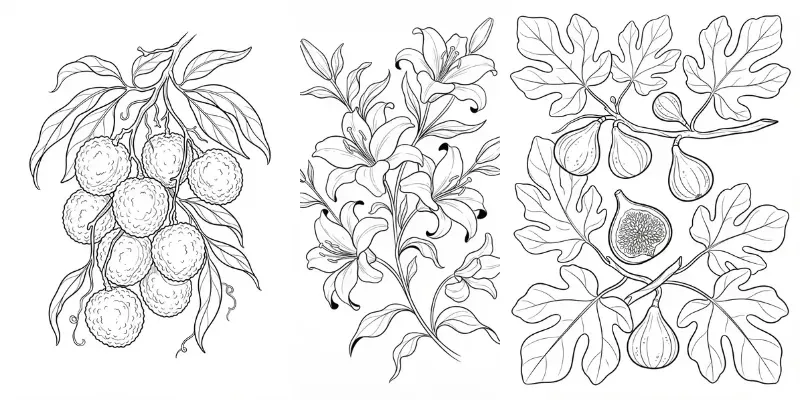 Modern Digital Gouache Coloring Pages generated by undefined