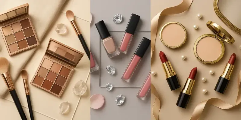 Luxury Makeup Editorial Flatlays generated by undefined