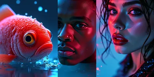 Hyperrealistic Neon Photoshoots generated by flux