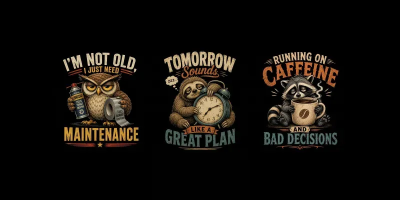 Funny Vintage Animal Quote Tshirt Packs generated by undefined
