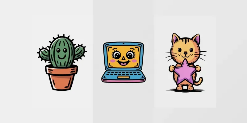 Colored Hand Drawn Doodle Logos generated by undefined