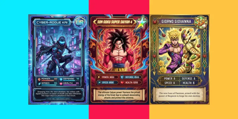 Anime Trading Card Game Designs generated by undefined