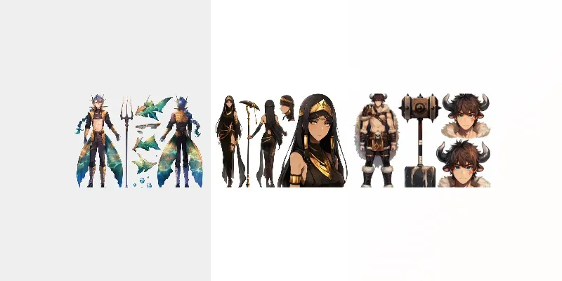 Anime Character Concept Sheets generated by undefined