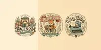 Whimsical Retro Mascot Logos chatgpt-image prompt mini thumbnail