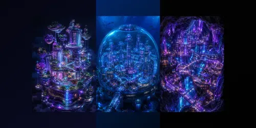 Neon Futuristic Miniature Worlds generated by chatgpt-image