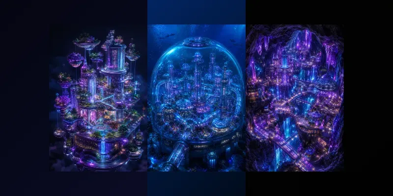 Neon Futuristic Miniature Worlds generated by undefined
