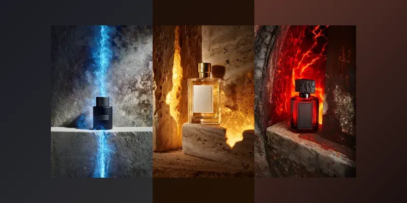 Brutalist Perfume Ad Mockups generated by undefined
