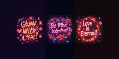 Neon Valentine Texts generated by midjourney
