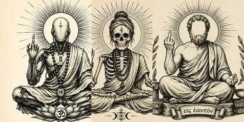 Zen Rebel Vintage Line Art generated by chatgpt-image