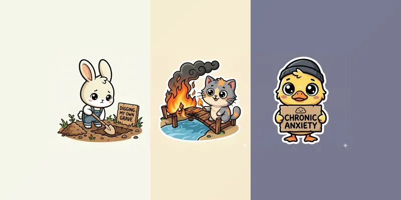 Cute Edgy Dark Humor Clipart generated by undefined