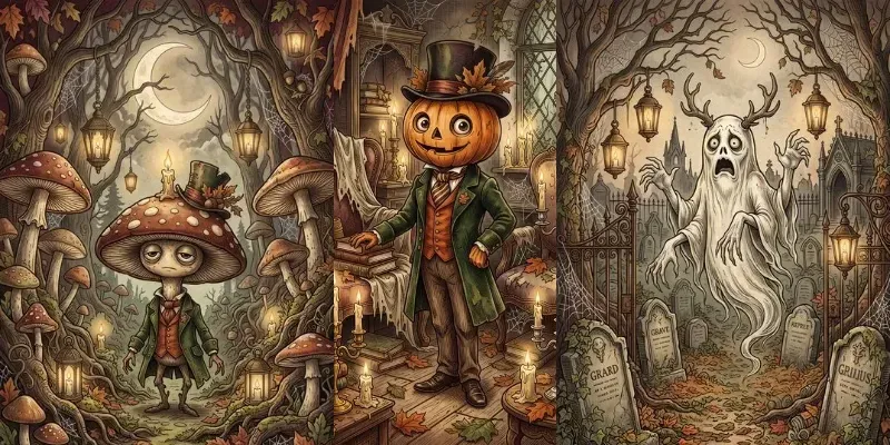Victorian Gothic Halloween Cards