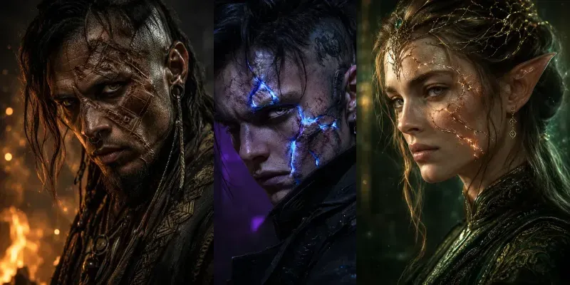 Cinematic Avantgarde Scarred Characters generated by undefined