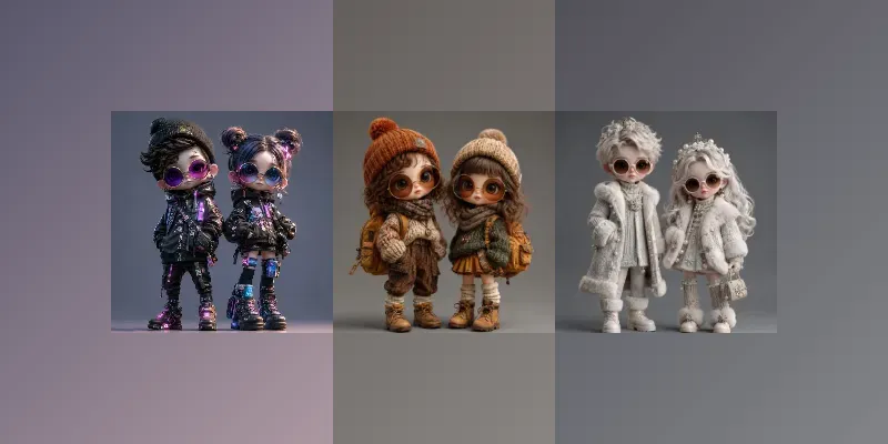 Oversized Fashion Doll Portraits generated by undefined