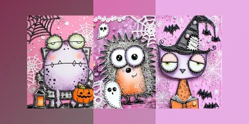 Grumpy Halloween Animals Junk Journals generated by midjourney