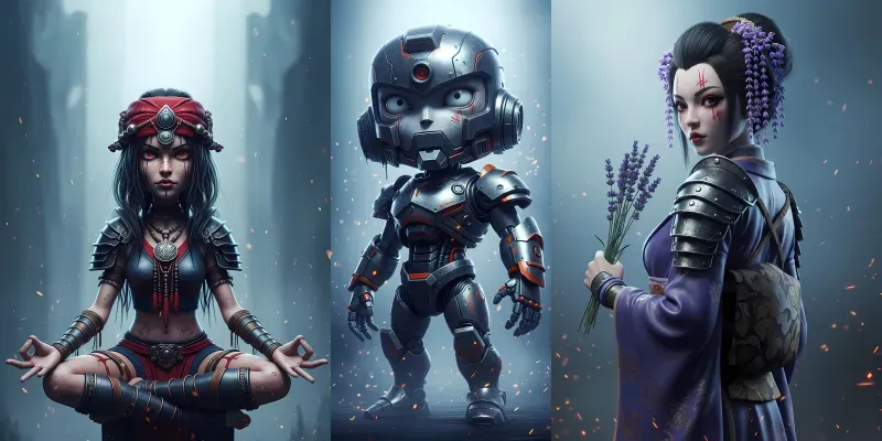 Epic Chibi Fantasy Scenes generated by undefined