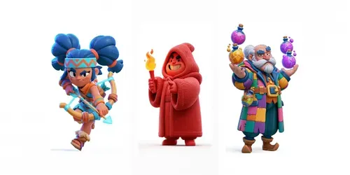 3D Cartoon Mobile Game Characters generated by midjourney