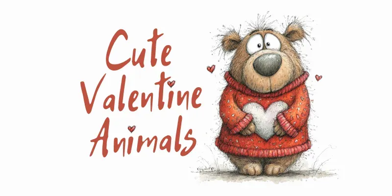 Cute Valentine Animal Illustrations