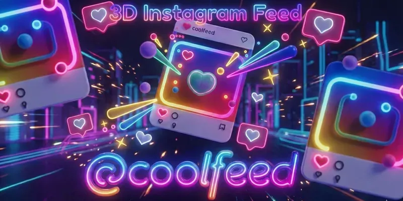 3D Instagram Feed Neon Animations generated by undefined