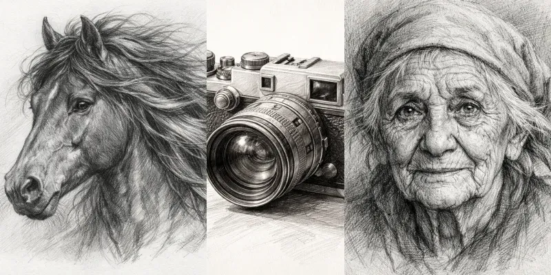 Ultrareal Pencil Sketch Art generated by undefined
