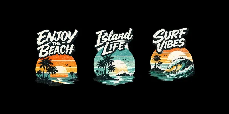Vintage Tropical Brush Tshirt Generator generated by undefined
