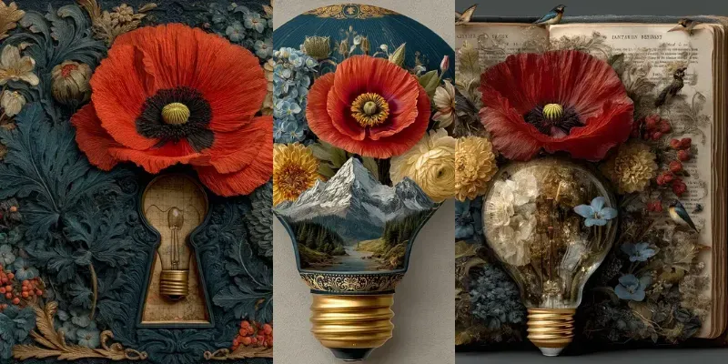 Victorian Garden Bulb Photomontages generated by undefined