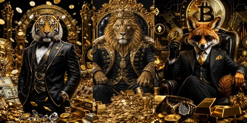 Golden Wealth Cartoon Posters generated by undefined
