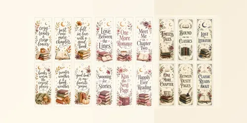 Hand Lettered Bookmark Sets generated by chatgpt-image