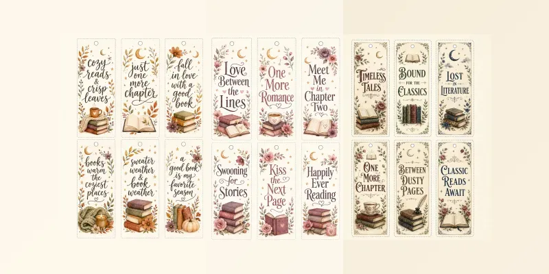 Hand Lettered Bookmark Sets generated by undefined