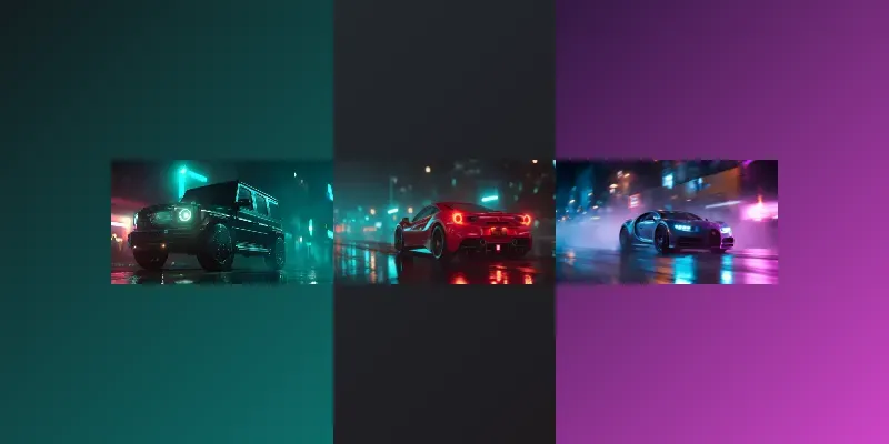 Neon Supercar Street Photography generated by undefined