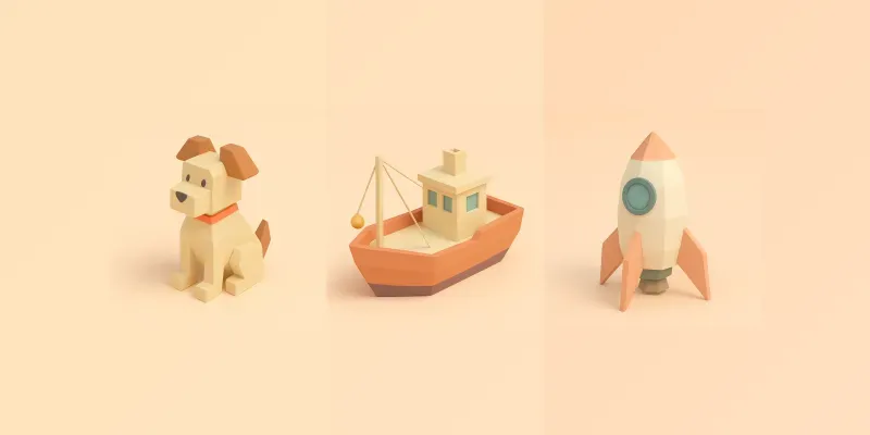 Low Poly 3d Models generated by undefined