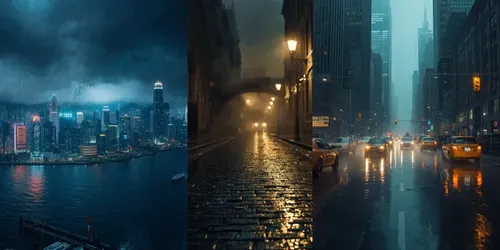Cinematic Rain City Nights generated by leonardo