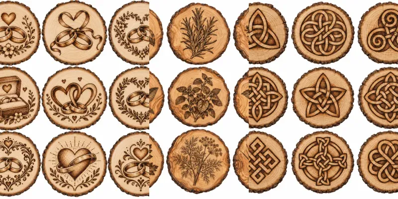 Wood Burned Clipart Art Any Themes